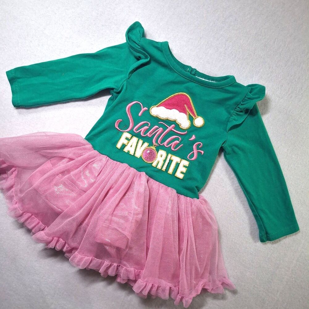 Counting Daisies Girl 18M Christmas Santa Favorite Pink Tutu Dress Boutique Chic